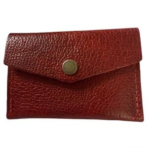 Portland Leather Goods Mini Envelope Wallet Chili Red Card Holder
